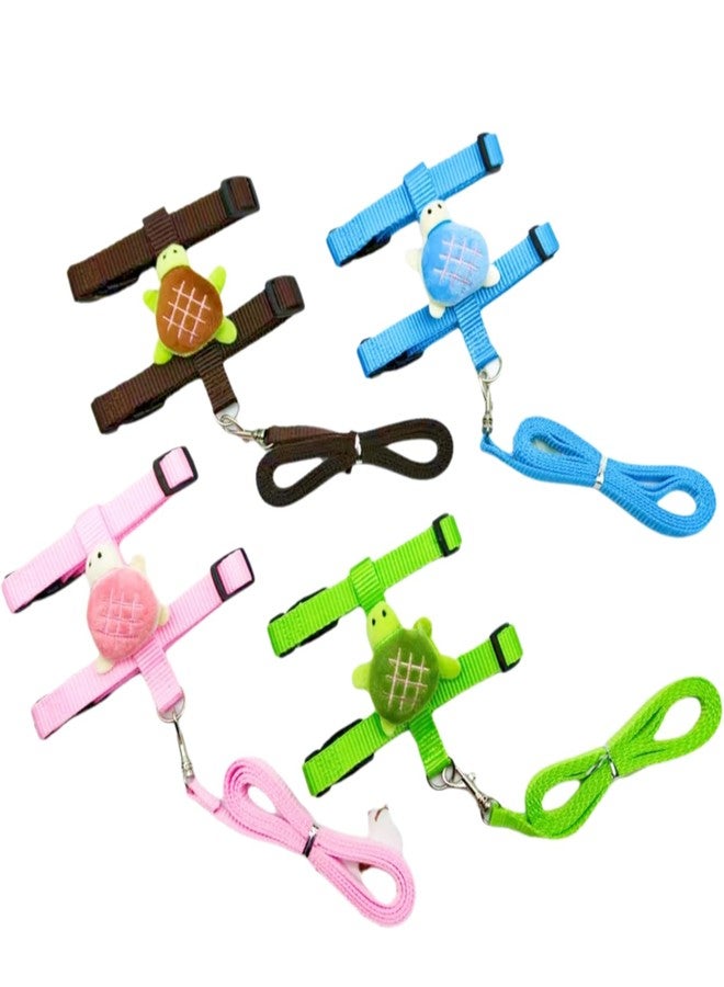 XPAPOV 4 Pcs Adjustable Bunny Rabbit Harness and Leash Set, Small Pet Vest Harness Leash, with Decoration for Bunny Kitten Small Pets - Image 1